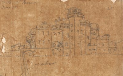 フェラーラ城、6月21日 作： John Robert Cozens