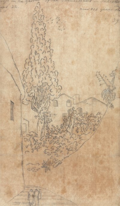 サレルノのフランシスコ会の庭の糸杉 作： John Robert Cozens