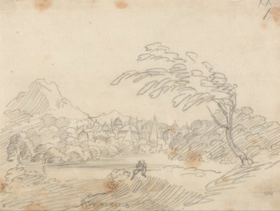 架空の都市の遠景 作： John Robert Cozens