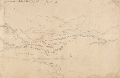 チロルへの入り口、6月4日 作： John Robert Cozens