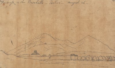 ボスケットの要塞、ポルティチ、8月26日 作： John Robert Cozens