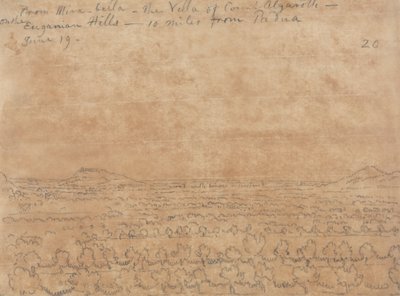 エウガネア丘陵にあるアルガロッティ伯爵の邸宅、ミラベラから 作： John Robert Cozens
