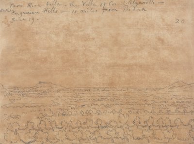 ミラベッラから、エウガネアの丘にあるアルガロッティ伯爵の別荘 作： John Robert Cozens
