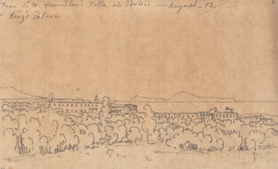 8月12日、ポルティチのハミルトン卿別荘より 作： John Robert Cozens