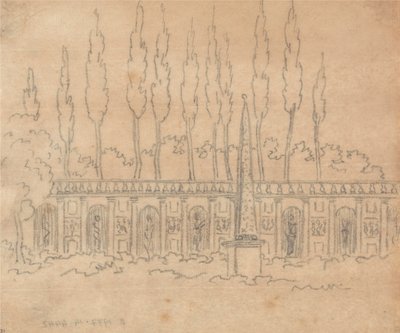 別荘の庭で 作： John Robert Cozens