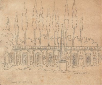 別荘の庭にて 作： John Robert Cozens