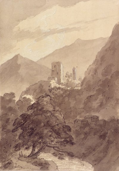 In the Grisons （ペン＆インク、水彩、紙 作： John Robert Cozens