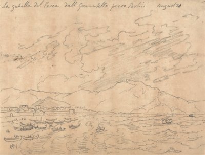 グラナベッロ プレソ ポルティチのフィッシュ ガベル、8 月 20 日 作： John Robert Cozens