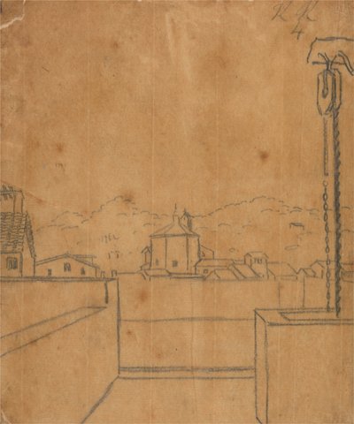 洗礼堂の屋上からの眺め 作： John Robert Cozens