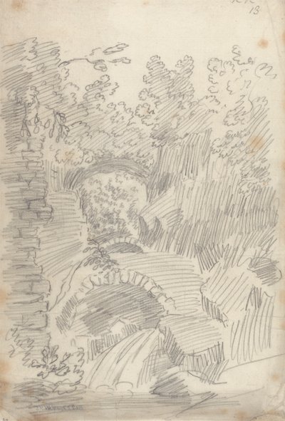 テラノ ブリッジ、チヴィタ カステリャーナ 作： John Robert Cozens
