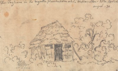 ウィリアム・ハミルトン卿のヴィラ、ポルティチのマートル・プランテーションのパリアーロ 作： John Robert Cozens