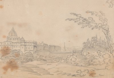 バチカン市国の眺め 作： John Robert Cozens