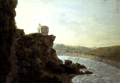 ローマから3マイル離れたポンテ・モレ付近のテベレ川の眺め 作： John Robert Cozens
