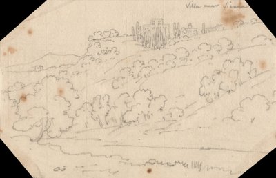 シエナ近くのヴィラ 作： John Robert Cozens