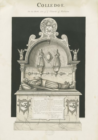 コルウィッチ-ロバート・ウォルズレーの墓：セピア色のデッサン、nd [c 1837] 作： John Robert Fernyhough