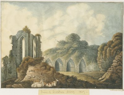 クロックスデン修道院：水彩画 作： John Robert Fernyhough