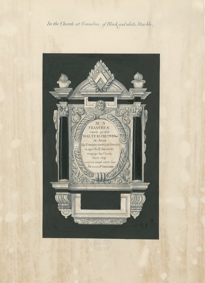インジェストル教会-フランシス・チェットウィンドへのタブレット：絵画、nd [19世紀] (絵画) 作： John Robert Fernyhough