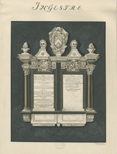 インゲストル教会-ウォルター・チェットウィンド兄妹への位牌：絵画, nd [?19世紀] (絵画) 作： John Robert Fernyhough