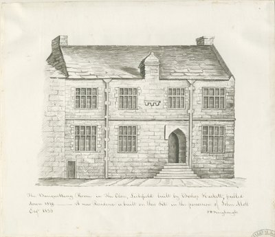 Lichfield - Banquetting Room in The Close: Sepia wash drawing, nd [early 19 cent] (drawing) 作： John Robert Fernyhough