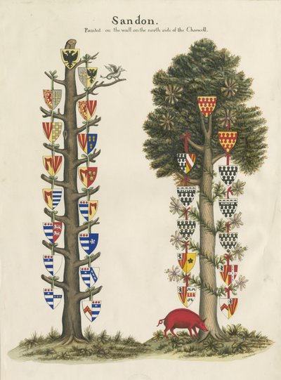 サンドン教会-壁画：水彩画、nd [19セント] 作： John Robert Fernyhough