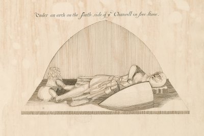 Swynnerton Church-Effigy：ペンとインクの描画、nd [19セント] 作： ジョン・ロバート・ファーニーハウ