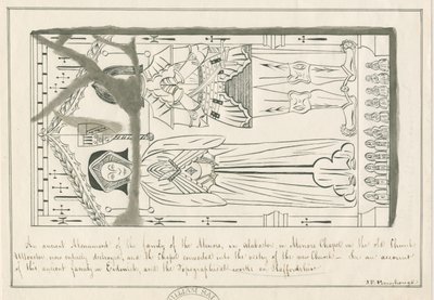 アトックスゼター教会-未成年者の家族の墓：ペンとインクの描画、nd [19世紀半ば] 作： John Robert Fernyhough
