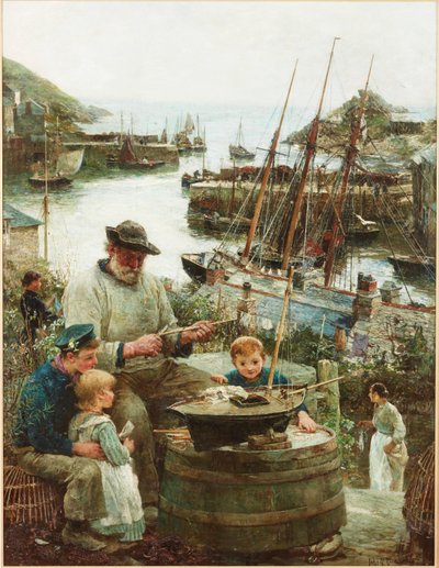 港のある造船業者、1908 作： John Robertson Reid