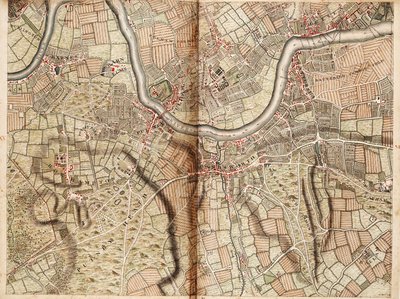 バーンズ、バタシー、パットニー、ワンズワースの地図 作： John Rocque
