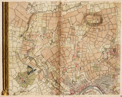 グリーンフォード、オスタリー、イーリング、キュー地図 作： John Rocque