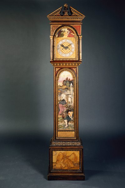 19世紀後半の広範囲にわたるペディファイドロングケースクロック 作： John Roddam Spencer Stanhope