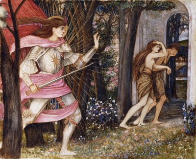 エデンの園からの追放、1877年頃 作： John Roddam Spencer Stanhope