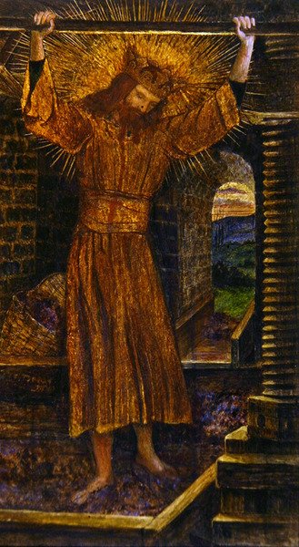 The Wine Press, c.1860（水彩、ガッシュ、金泥、紙） 作： John Roddam Spencer Stanhope