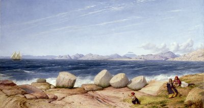 サーミストクレスの墓であるピレウス、サレルス島に向かっている廃墟のモニュメント 作： John Rogers Herbert