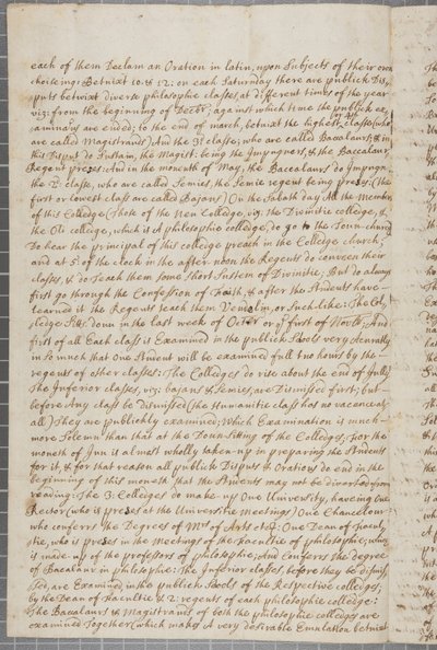 セントアンドリュースの学生であるジョンロウから叔父への手紙、1691年 作： John Row