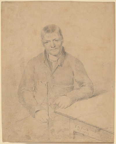 テーブルに座る男 作： John Rubens Smith