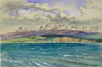春の午後、南風、ヌーシャテル、1869 年 4 月 30 日 作： John Ruskin