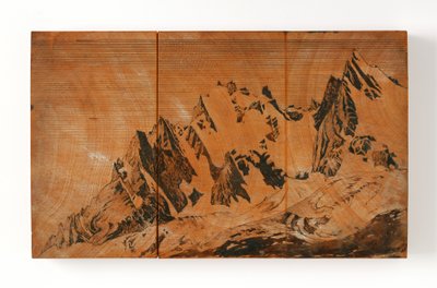 エギーユ・デュ・ミディ、フランス （木、ペン・インク、水彩） 作： John Ruskin