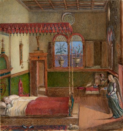 カルパッチョの「聖ウルスラの夢」のデッサン、1876年 作： John Ruskin