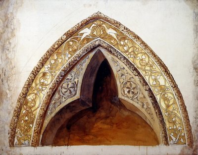 エディンバラ講義図：装飾された尖ったゴシック窓 作： John Ruskin