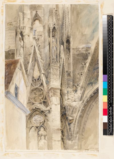 ルーアン大聖堂の南トランセプトへの入り口、1854 作： John Ruskin