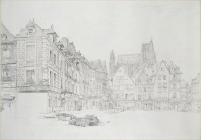 1868 年 9 月 - 10 月、アビービル、マーケットプレイスの詳細の習作 作： John Ruskin