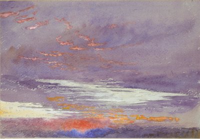夜明けの研究: 紫色の雲、1868 年 3 月 作： John Ruskin