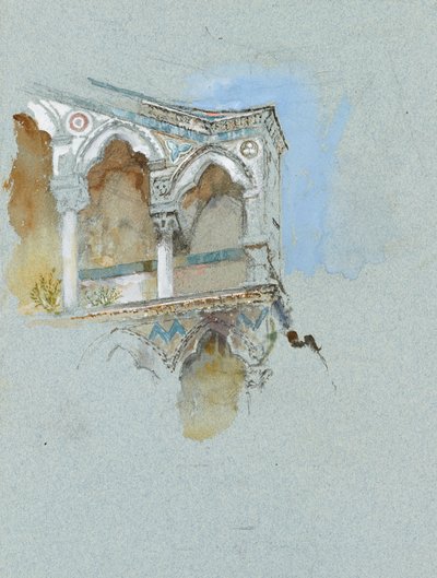 ピサン・ゴシックの研究（ピサ、サン・ミケーレ・イン・ボルゴのファサードの一部 作： John Ruskin