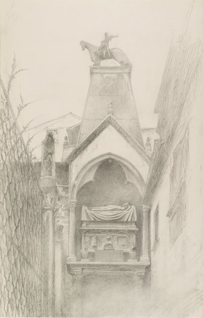 ヴェローナのカン・グランデ・デッラ・スカラの墓の研究、1869年5月から8月 作： John Ruskin