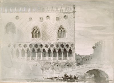 ドゥカーレ宮殿の外観、ヴェネツィア、1852 作： John Ruskin