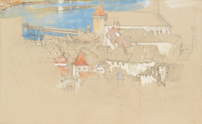 ルツェルンを上から見た、1861年または1866年 作： John Ruskin