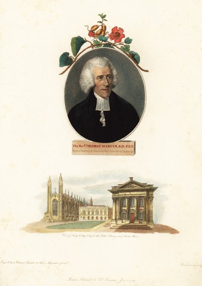 Thomas Martyn、植物学教授、ケンブリッジ大学.1799 (彫刻) 作： John Russel