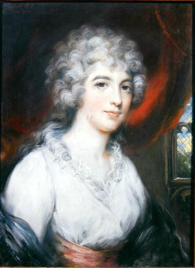 ゴシック様式の部屋に座る女性 作： John Russell