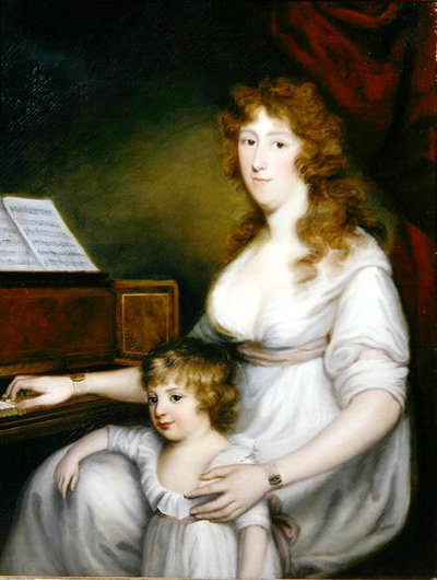 子供を連れた女性の肖像 作： John Russell