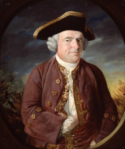 三角帽子をかぶった男の肖像、1767年。 作： John Russell